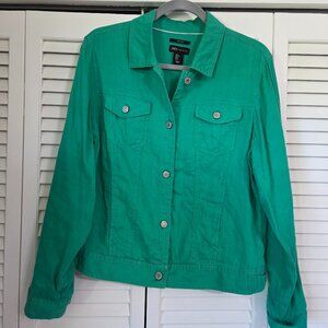 Jones NY Linen Jacket - Green Sz L